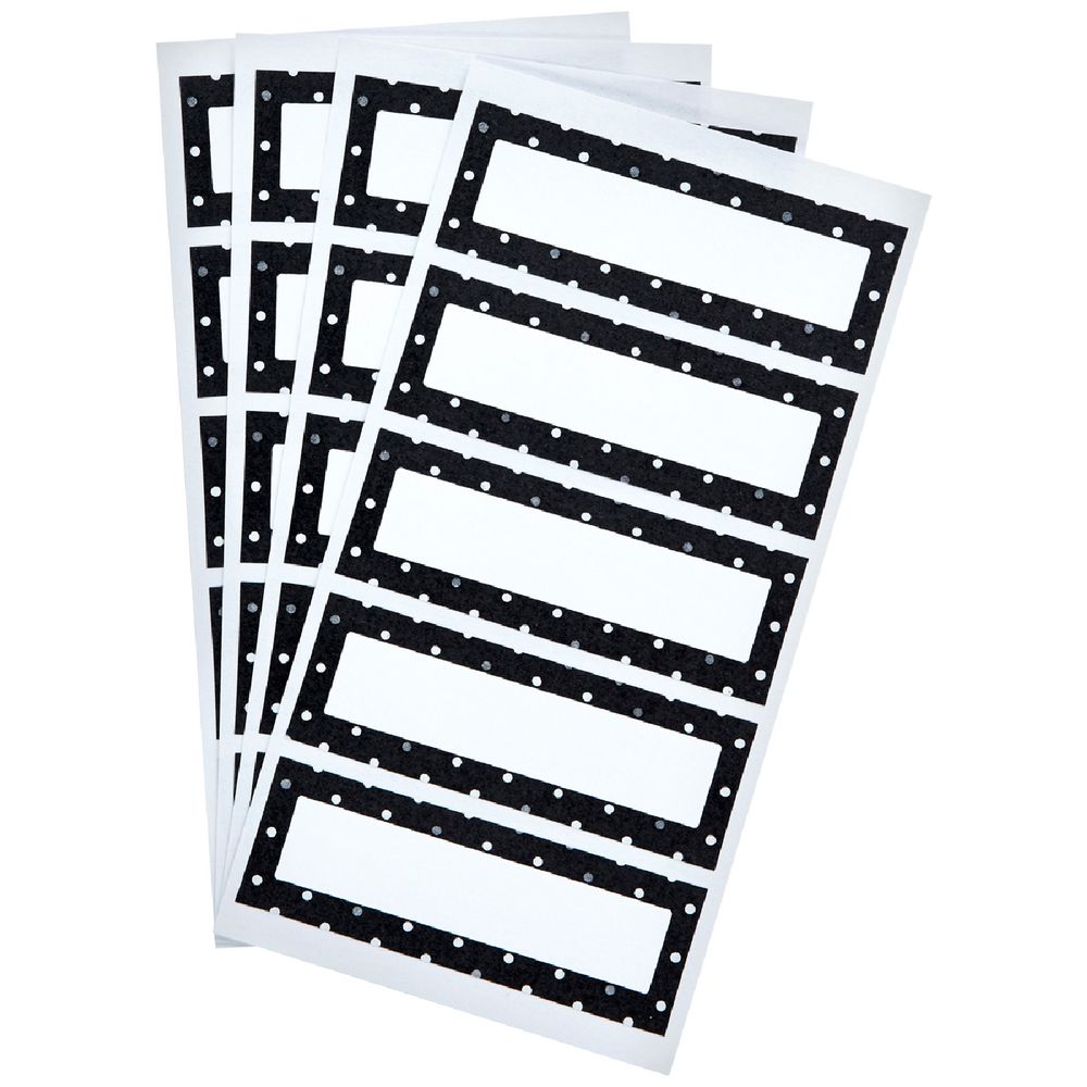 Contemporary Dots Rectangle Label 70 x 24mm 25 Pack
