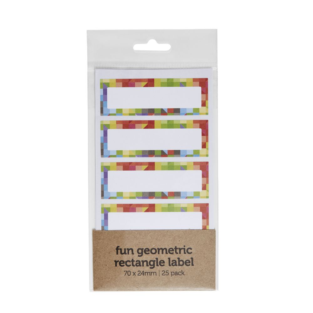 Geometric Rectangle Label 70 x 24mm 25 Pack