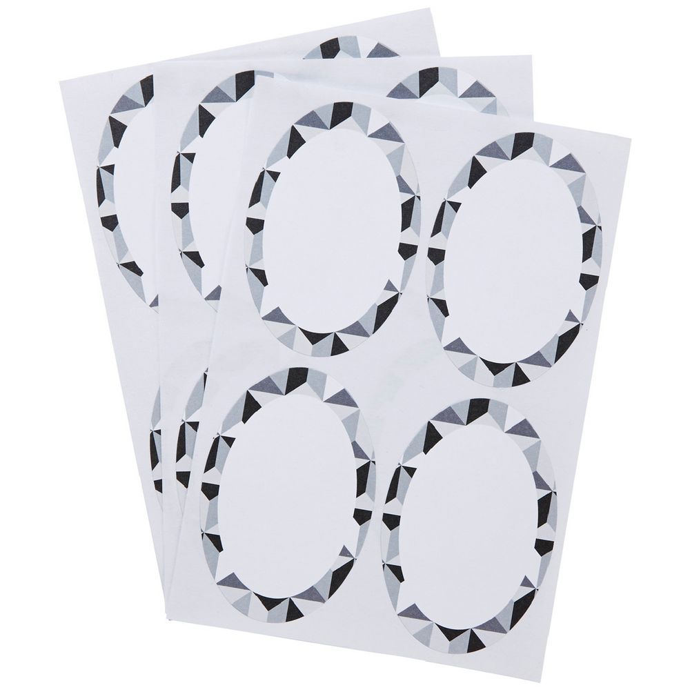 Contemporary Geometric Oval Label 42 x 63mm 20 Pack