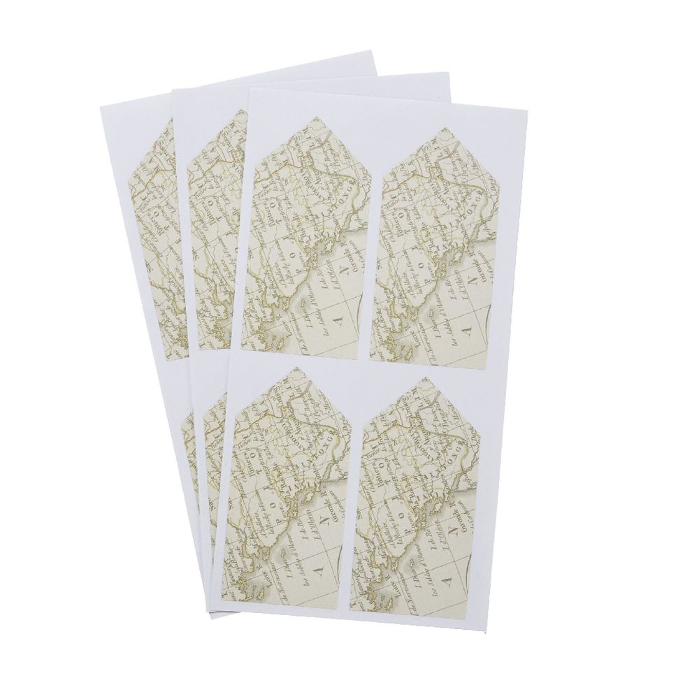 Vintage Map Arrow Label 33 x 67mm 20 Pack