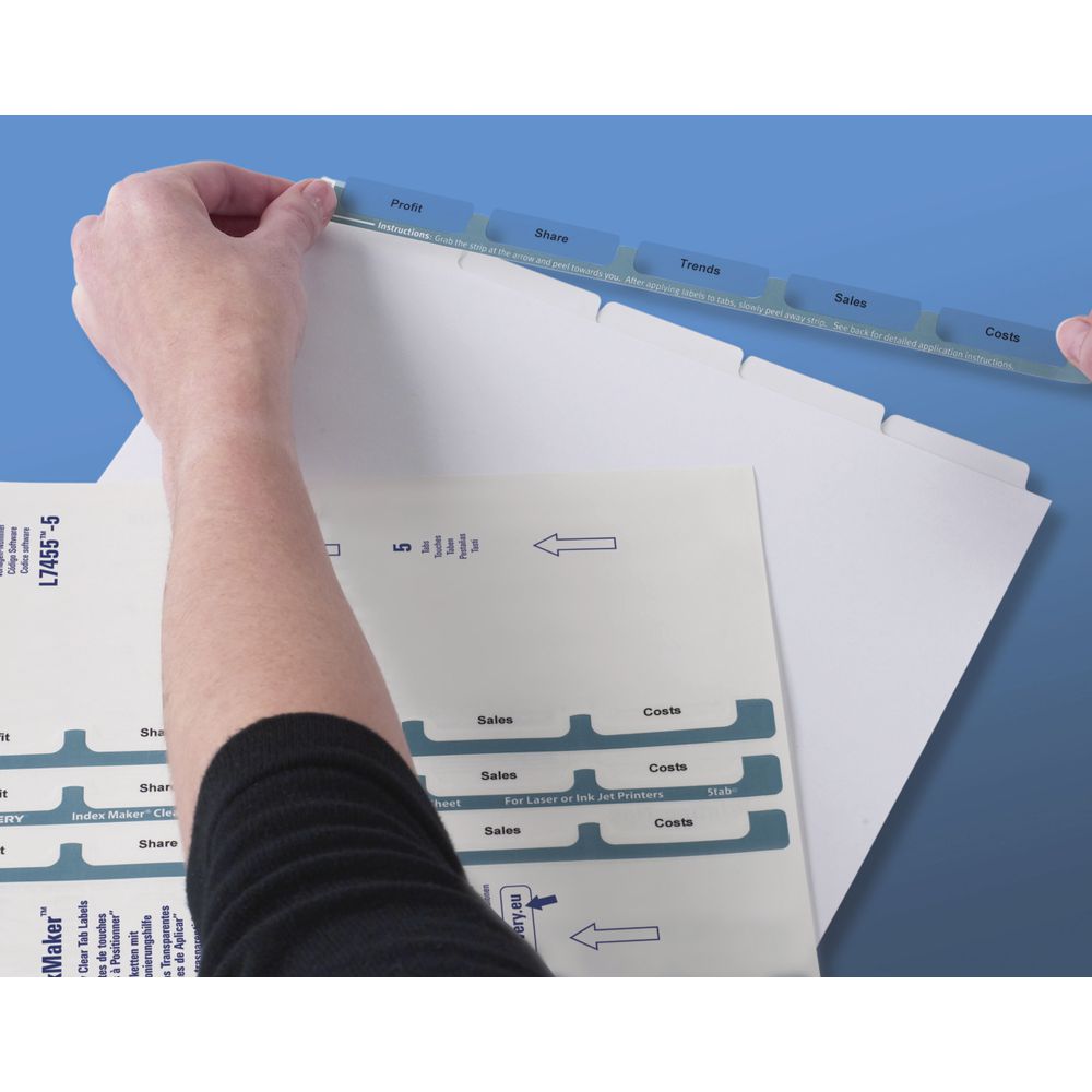Avery A4 IndexMaker with 5 Tabs Clear