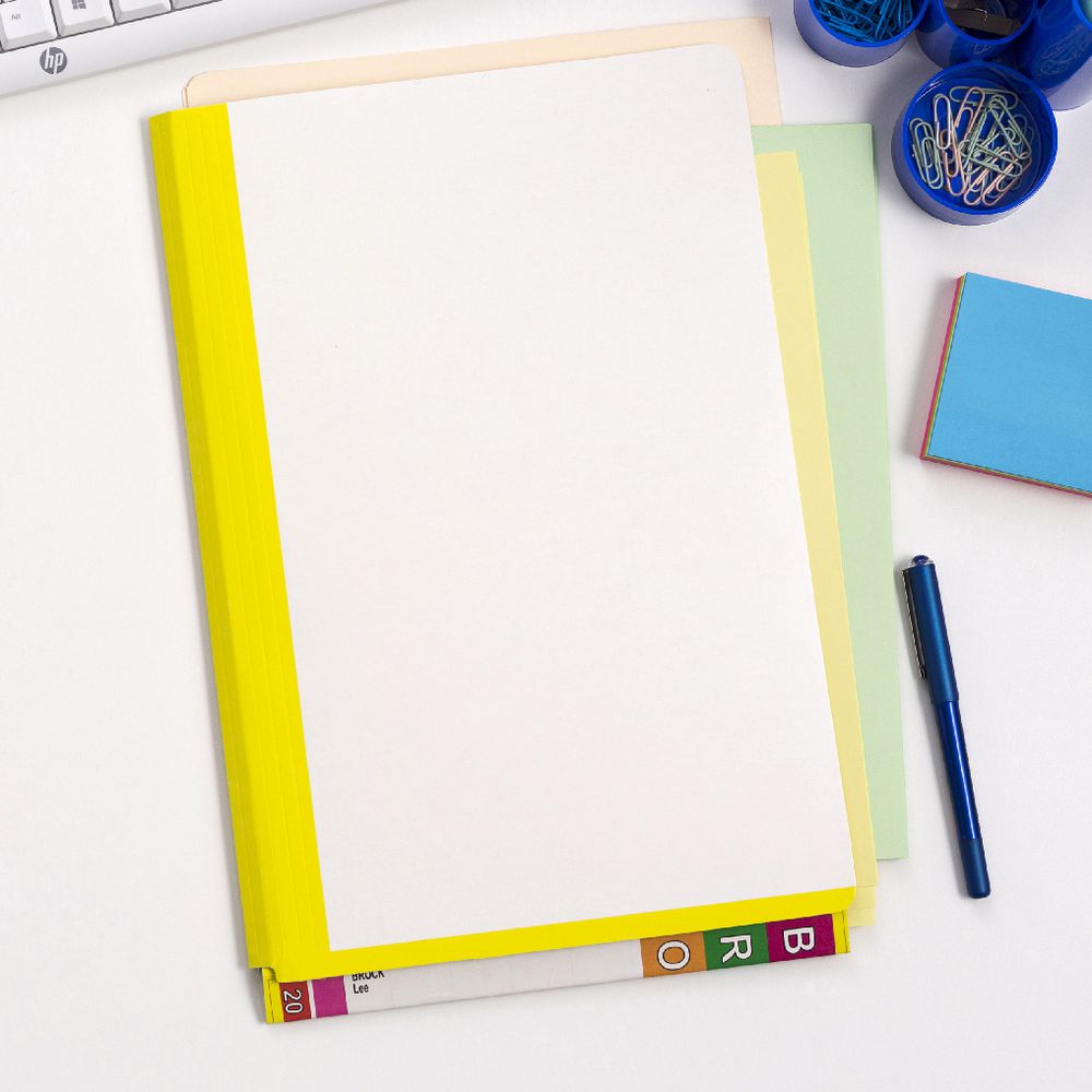 Avery Fullvue Foolscap Lateral Tab File Yellow 100 Pack
