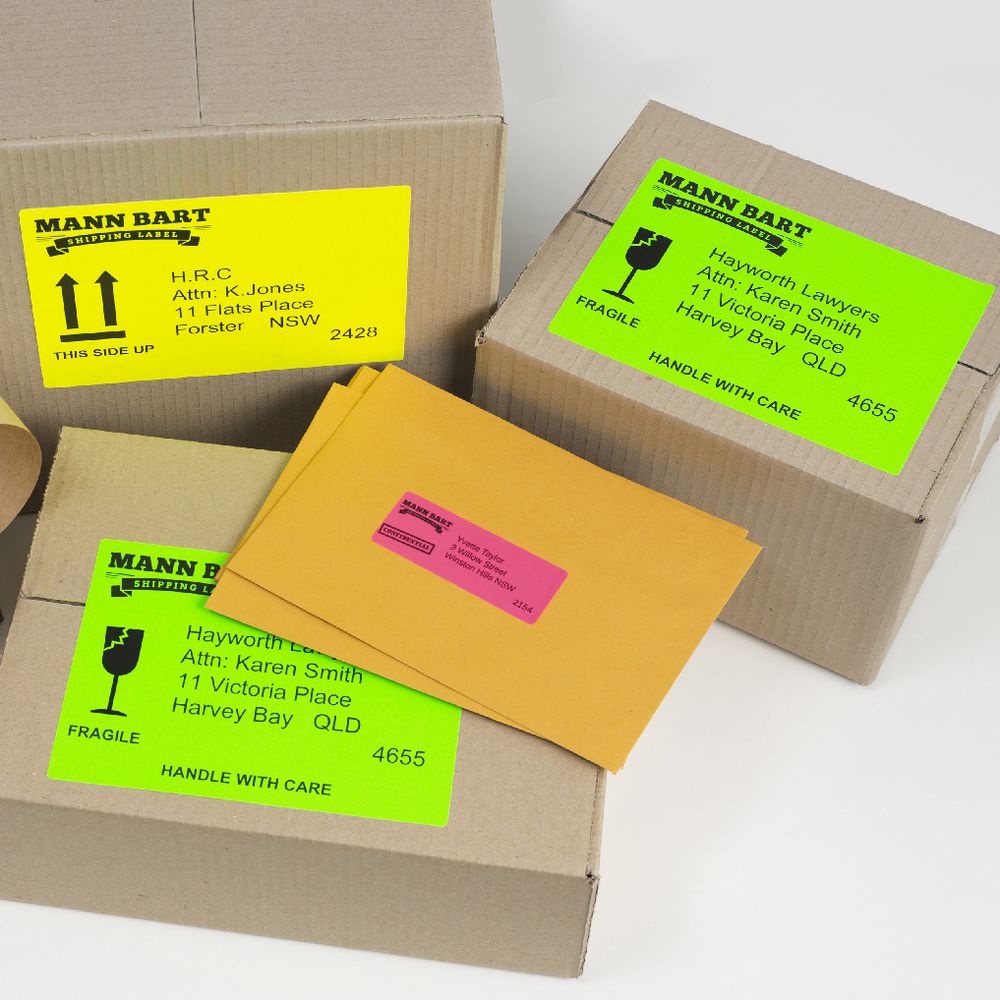 Avery Signalling Labels Fluro Yellow 25 Sheets 16 Per Page