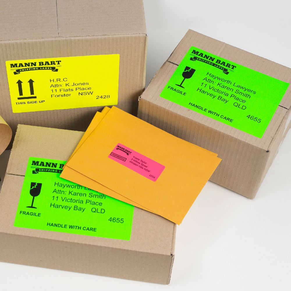 Avery Signalling Labels Fluro Orange 25 Sheets 14 Per Page