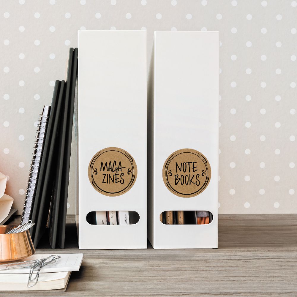 Avery Round Labels Kraft and Black 8 Pack
