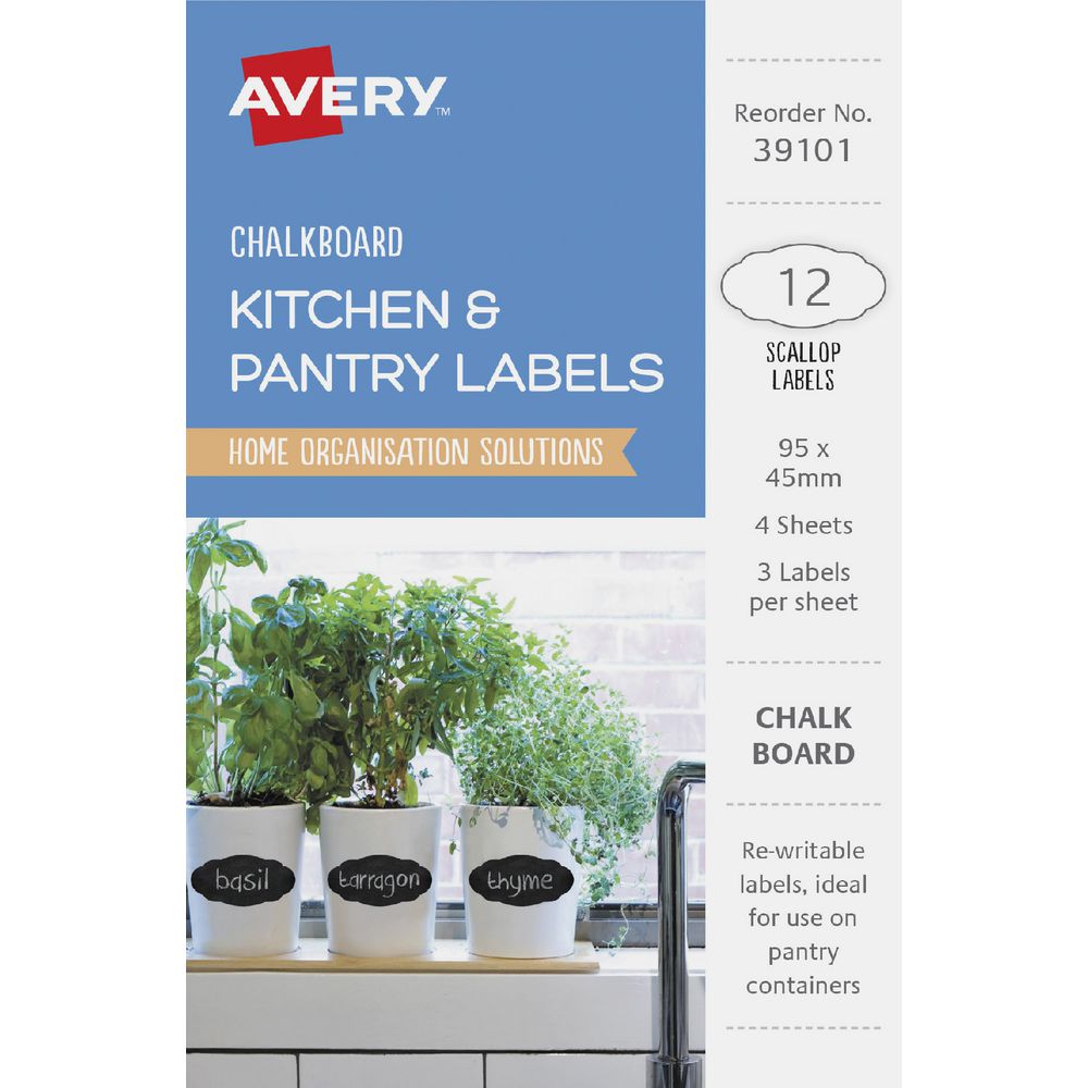 Avery Scallop Chalkboard Labels Black 12 Pack | Officeworks Avery Scallop Chalkboard Labels Black 12 Pack | Officeworks