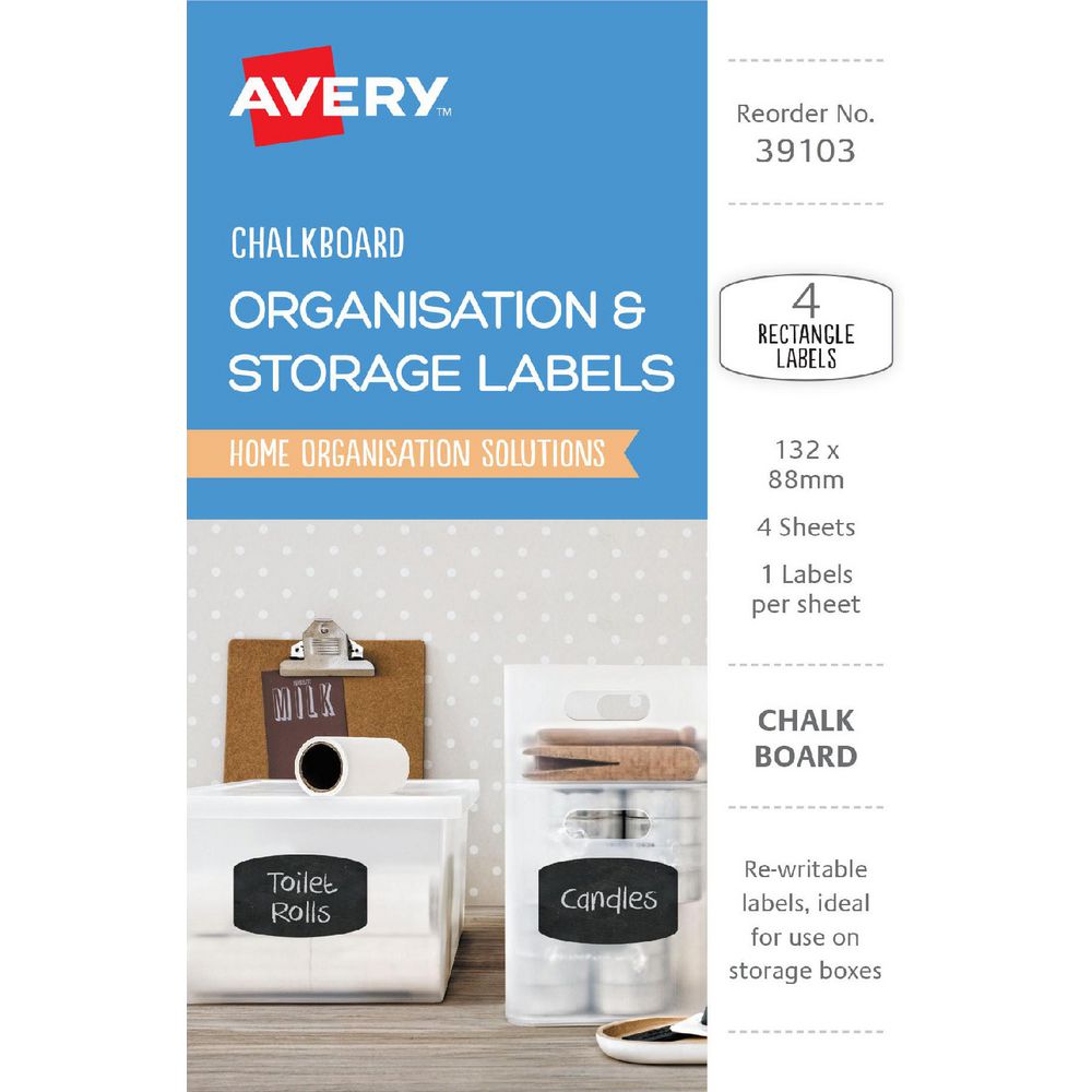 Avery Rectangle Chalkboard Labels White 4 Pack | Officeworks Avery Rectangle Chalkboard Labels White 4 Pack | Officeworks