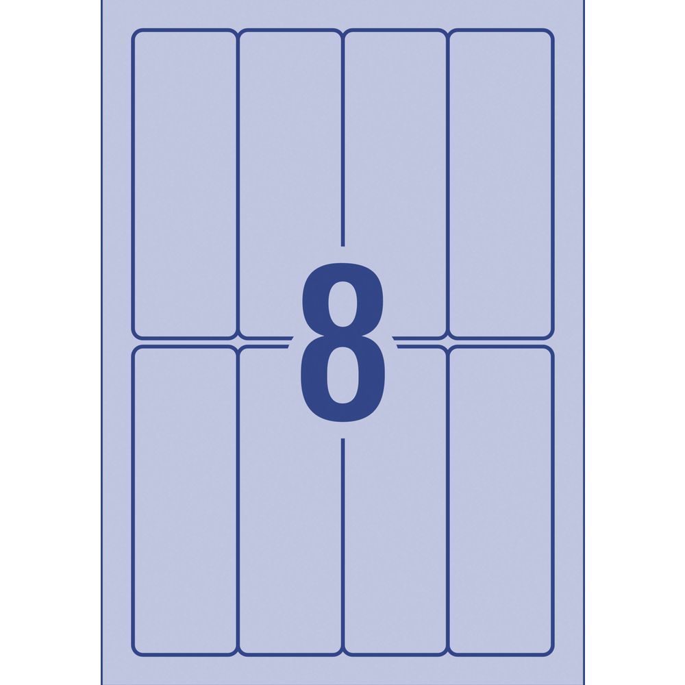 Avery Rectangle Labels 94 x 32mm Sky Blue 80 Pack