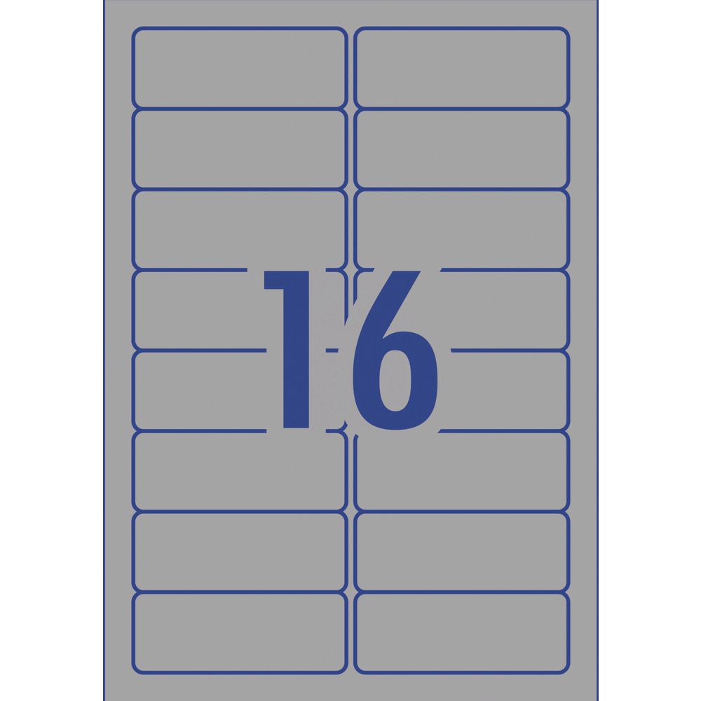 Avery Rectangle Labels 63.5 x 24mm Gun Metal Grey 160 Pack