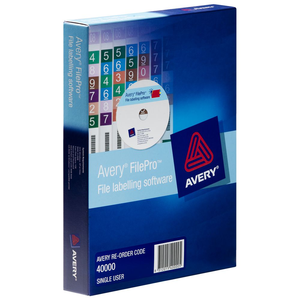Avery FilePro File Labelling Software 1 PC Box