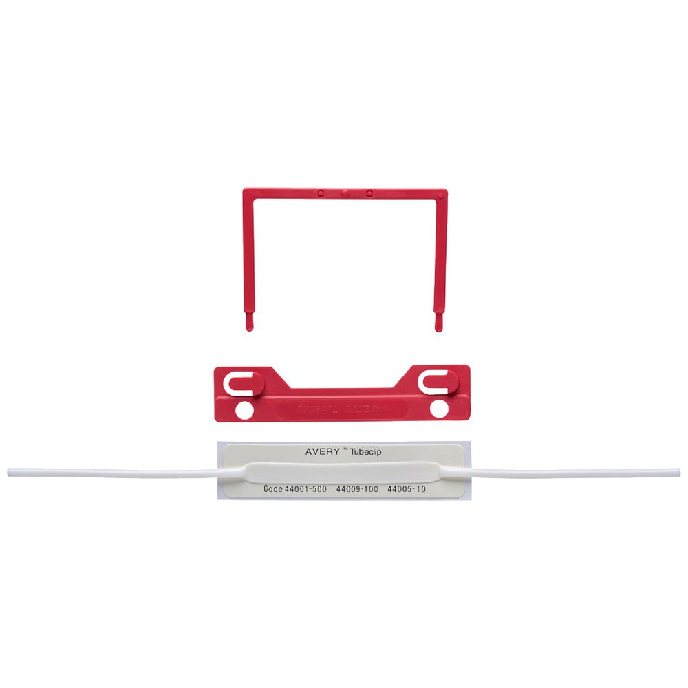 Avery Tubeclip Fastener Red 10 Pack