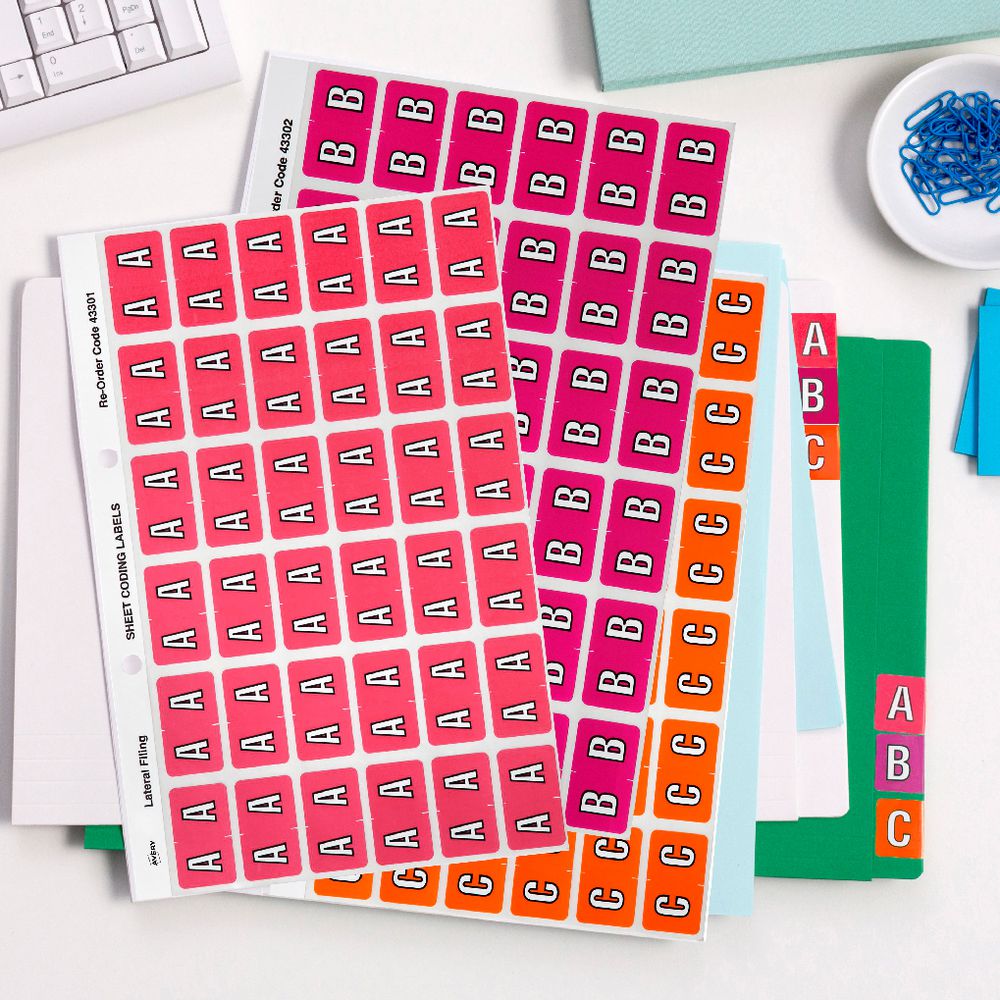 Avery Lateral File Side Tab Label 'S' 180 Pack