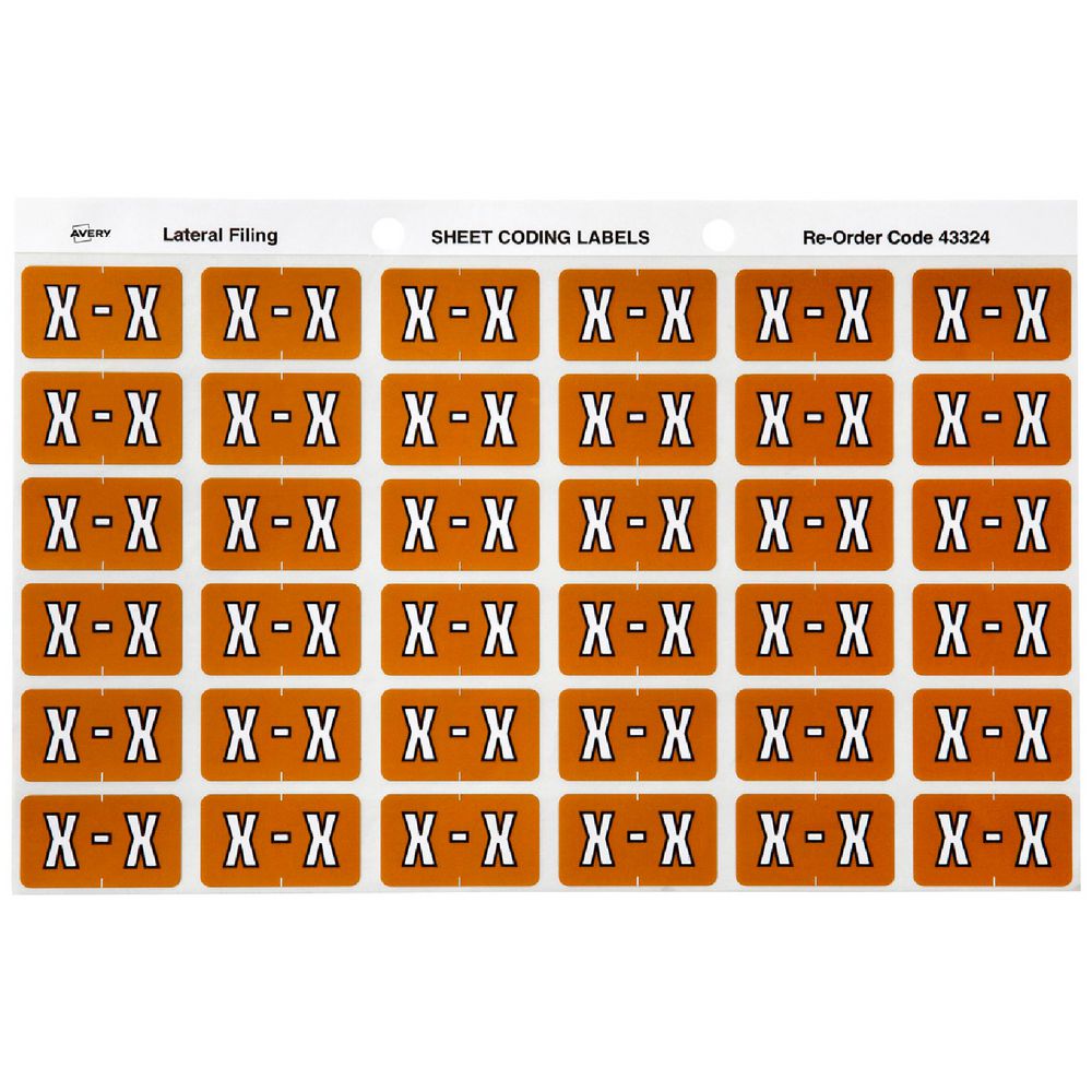 Avery Lateral File Side Tab Label 'X' 180 Pack