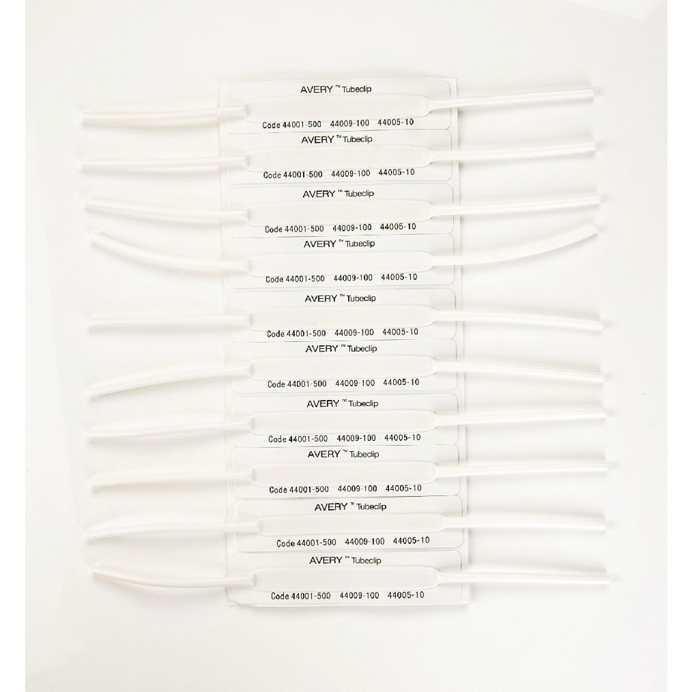 Avery Tubeclip Fastener Base Only White 100 Pack