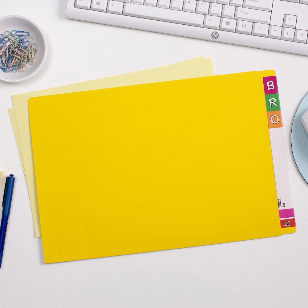 Avery Foolscap Lateral File Yellow 100 Pack