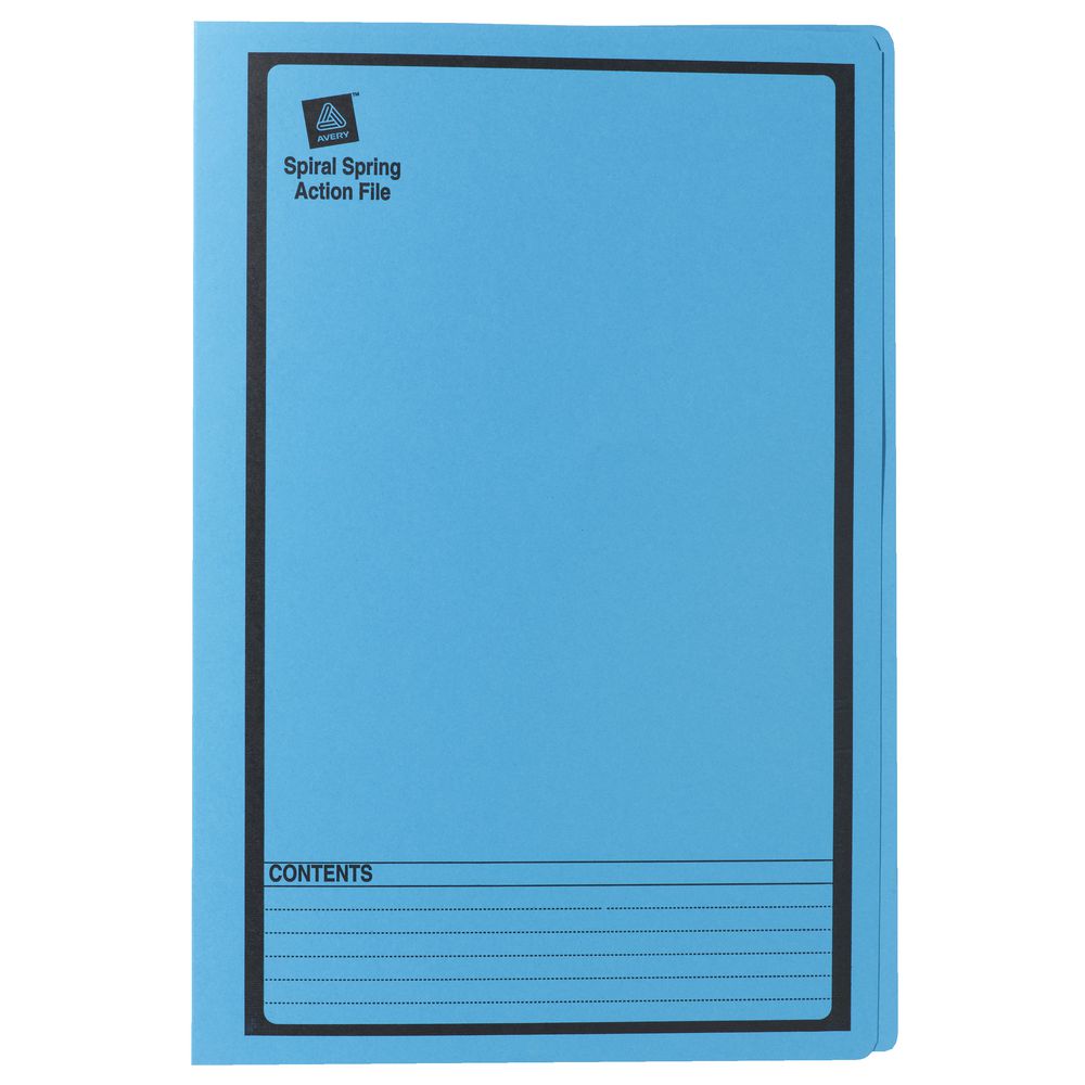 Avery Foolscap Spiral Spring File Blue