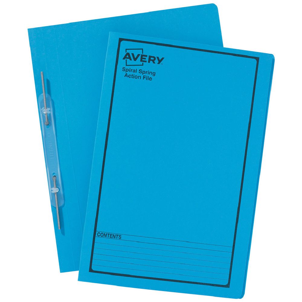 Avery Foolscap Spiral Spring File Blue