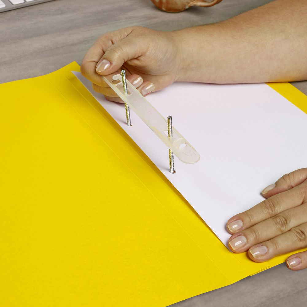 Avery Foolscap Spiral Spring File Yellow