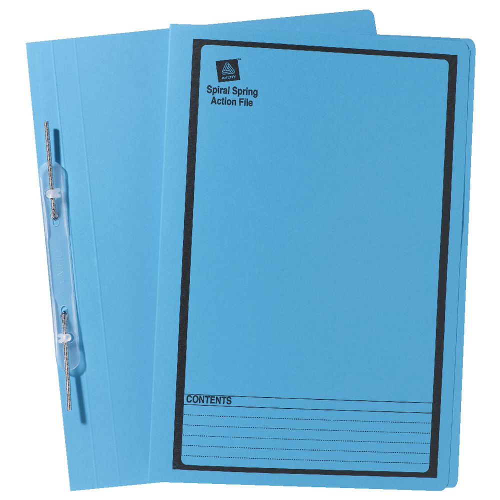 Avery Foolscap Spiral Spring File Blue 25 Pack