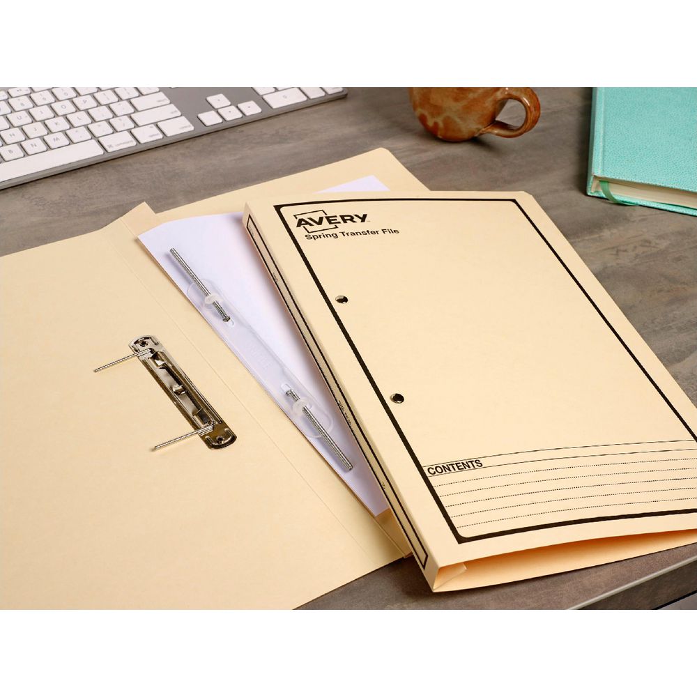 Avery Foolscap Spiral Spring File Buff with Black Print