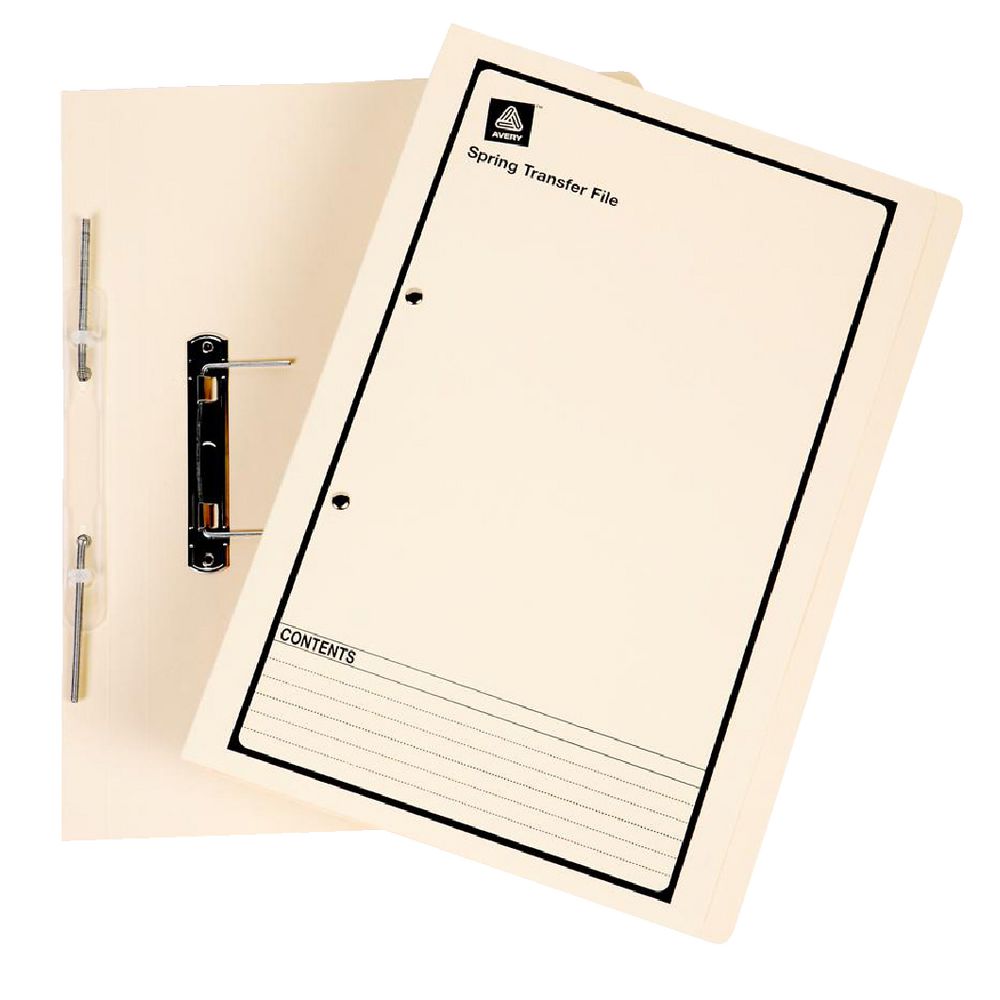 Avery Foolscap Spiral Spring File Buff with Black Print