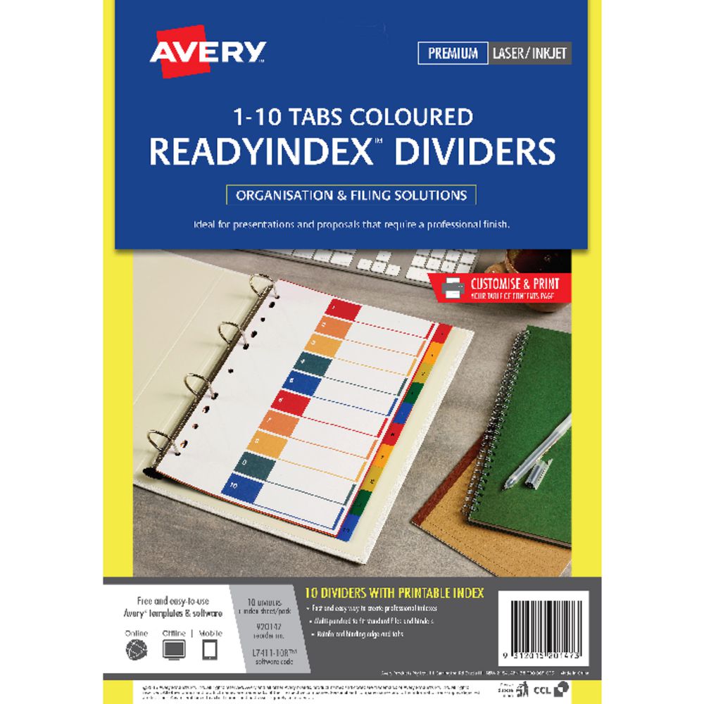 Avery Polypropylene Table of Contents Dividers with 10 Tabs