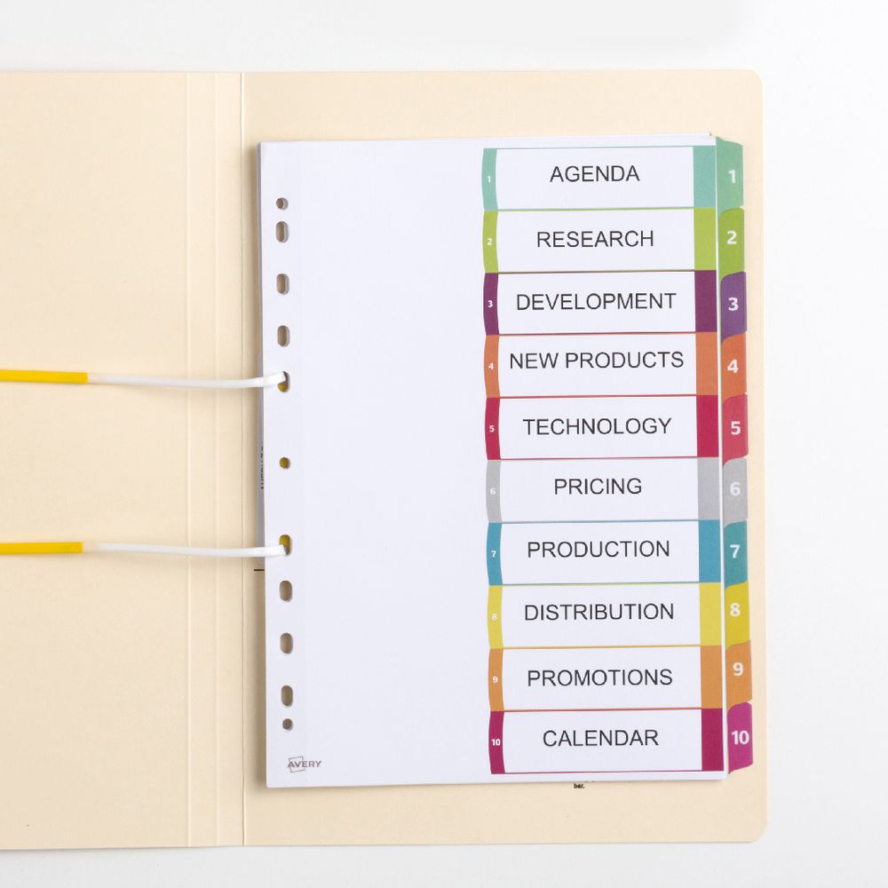 Avery Ready Index Dividers 1-10 Tab 6 Sets