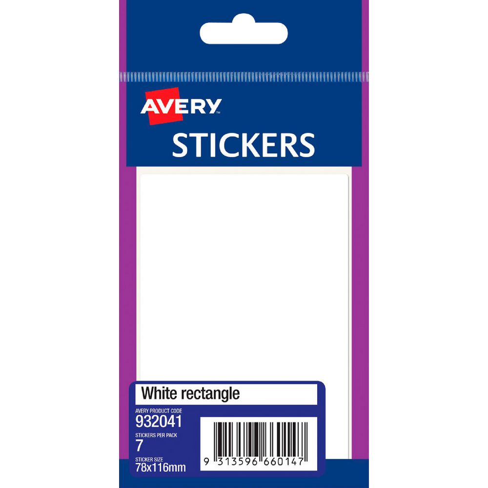 Avery Handy Labels Rectangle 78 x 116 7 Pack