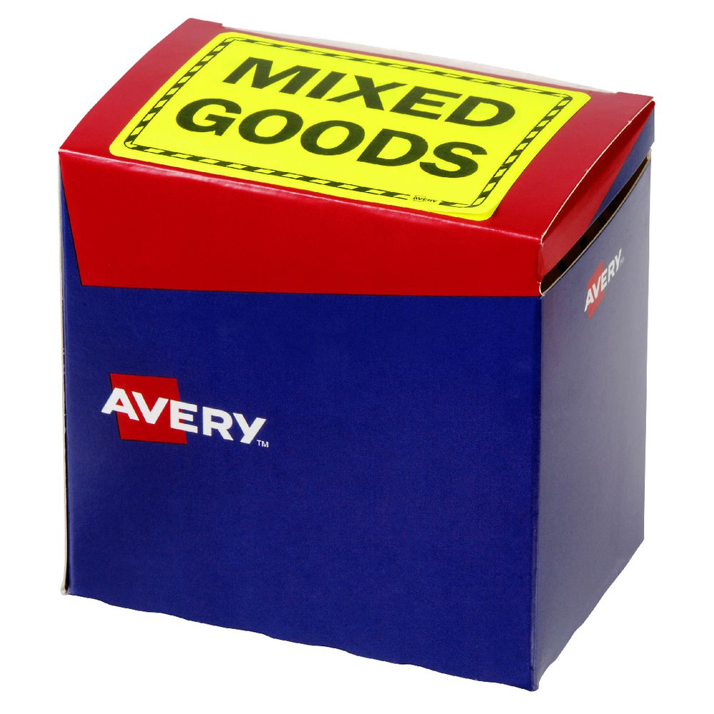 Avery Mixed Goods Labels 75 x 99.6mm Yellow 750 Pack