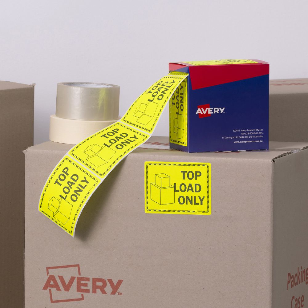 Avery 75 x 99.6mm Top Load Only Labels Fluoro Yellow