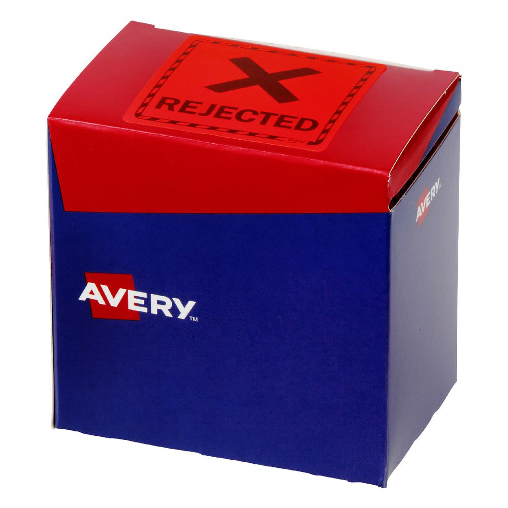 Avery Rejected Labels 75 X 76.2 mm Red