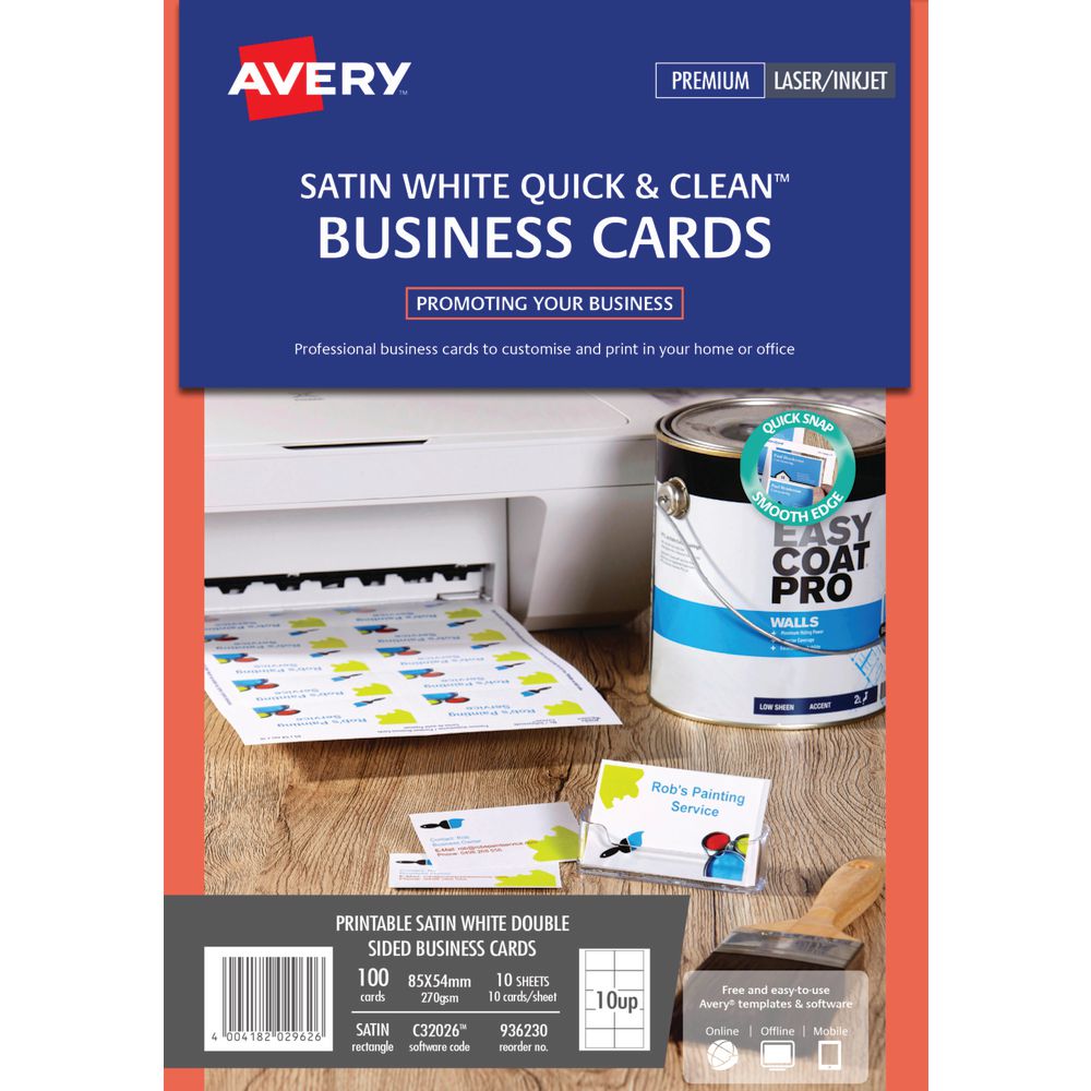 Avery Double-sided Colour Laser Business Cards 100 Pack