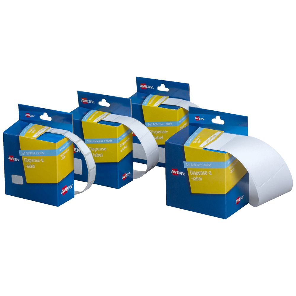 Avery Labels Dispenser Rectangle 13 x 49mm White 550 Pack