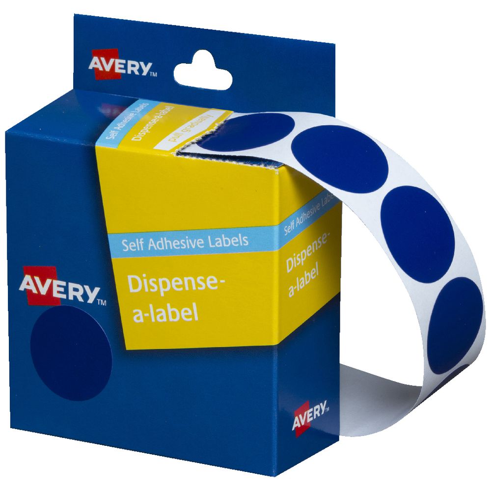 Avery Self-adhesive Round Labels Blue 24mm 500 Pack