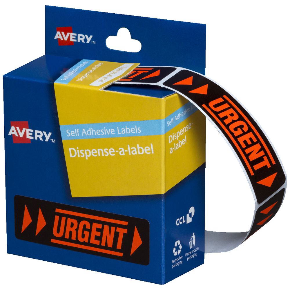 Avery Pre Printed Dispenser Labels Urgent 125 Pack