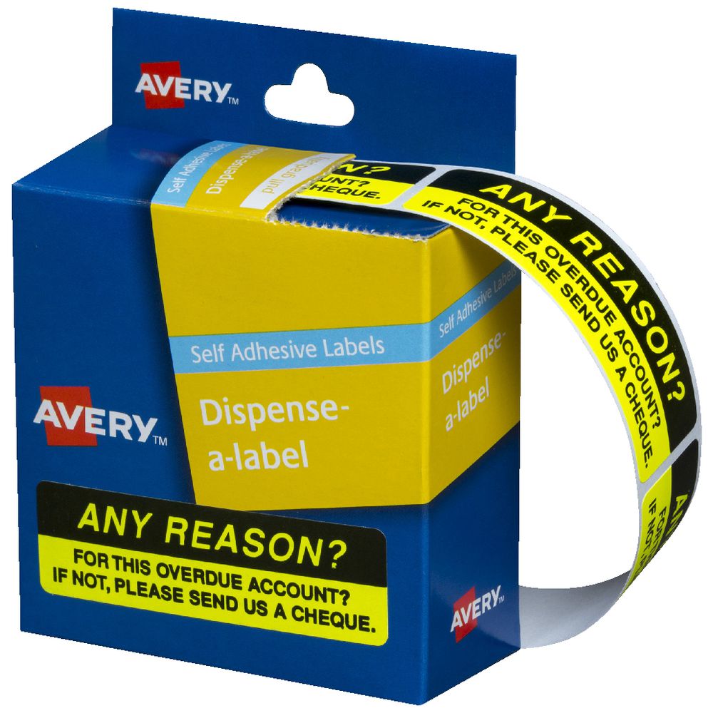 Avery Pre Printed Dispenser Labels Any Reason 125 Pack