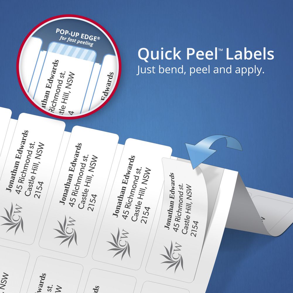 Avery Laser Address Labels White 20 Sheets 21 Per Page