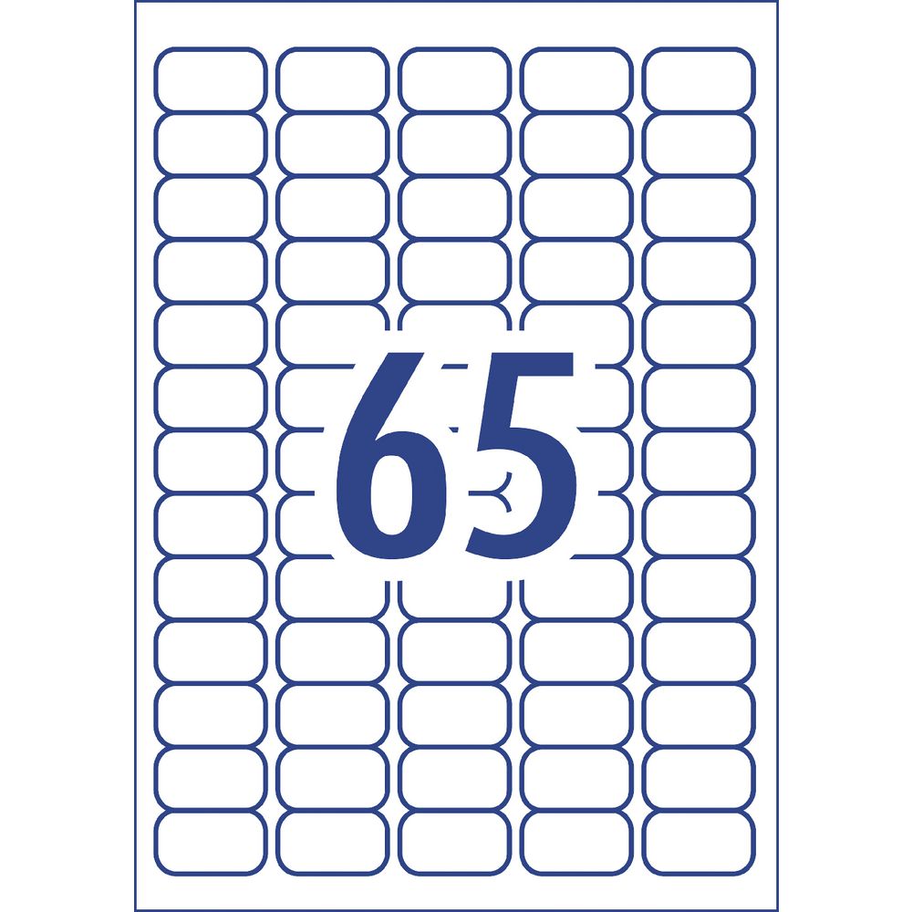 Avery Laser Mini Address Labels White 25 Sheets 65 Per Page