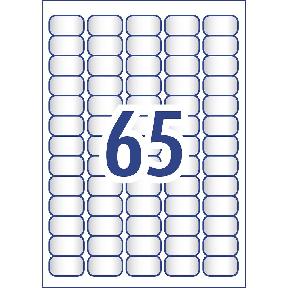 Avery Laser Address Labels Clear 25 Sheets 65 Per Page