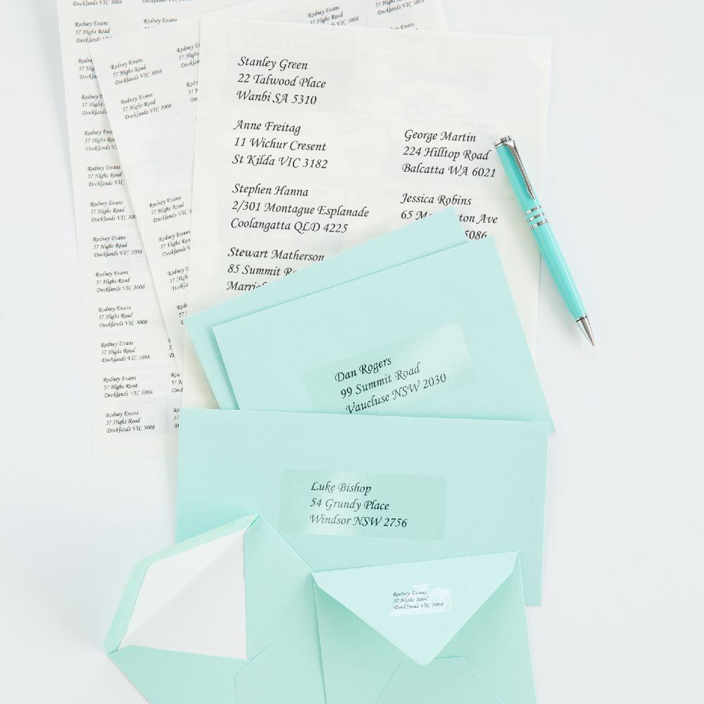 Avery Laser Addressing Labels Clear 25 Sheets 14 Per Page