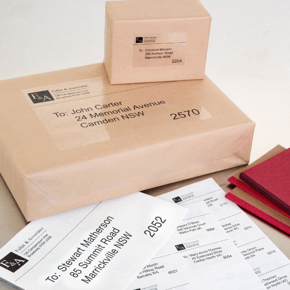Avery Laser Shipping Labels Clear 25 Sheets 8 Per Page