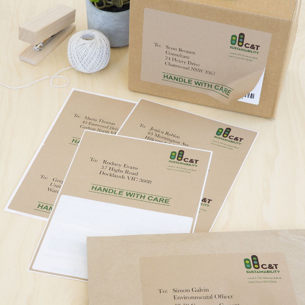 Avery Shipping Labels A6 Kraft 20 Pack