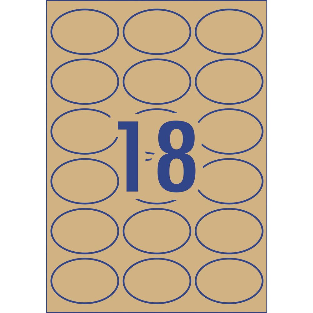 Avery Print-to-the-Edge Oval Labels Kraft Brown 270 Pack