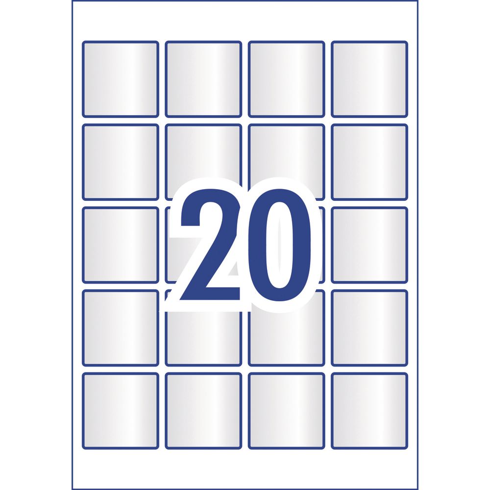 Avery Crystal Clear Square Labels Transparent 200 Pack