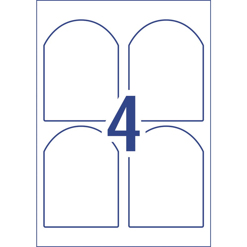 Avery Print-to-the-Edge Arched Labels Textured White 40 Pack