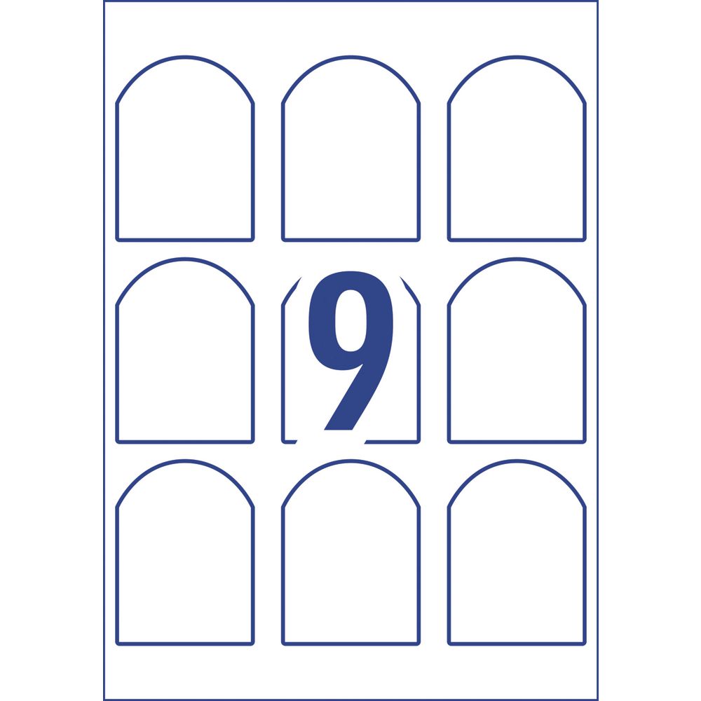 Avery Arched Labels 57.2 x 77mm White 90 Pack