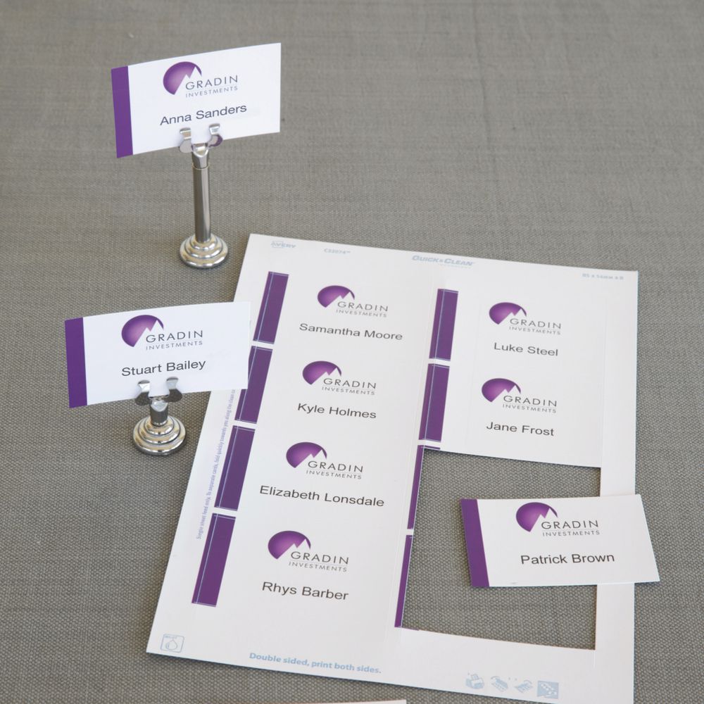 Avery Double-sided Multi-purpose Card 85 x 45mm White 80 Pack