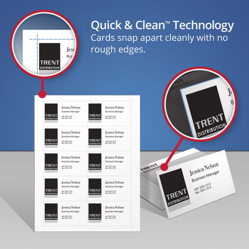 Avery Double-sided Multi-purpose Card 210 x 99mm 30 Pack