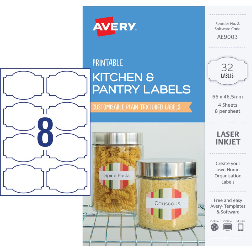 Avery Rectangle Labels 66 x 46.5mm White 32 Pack