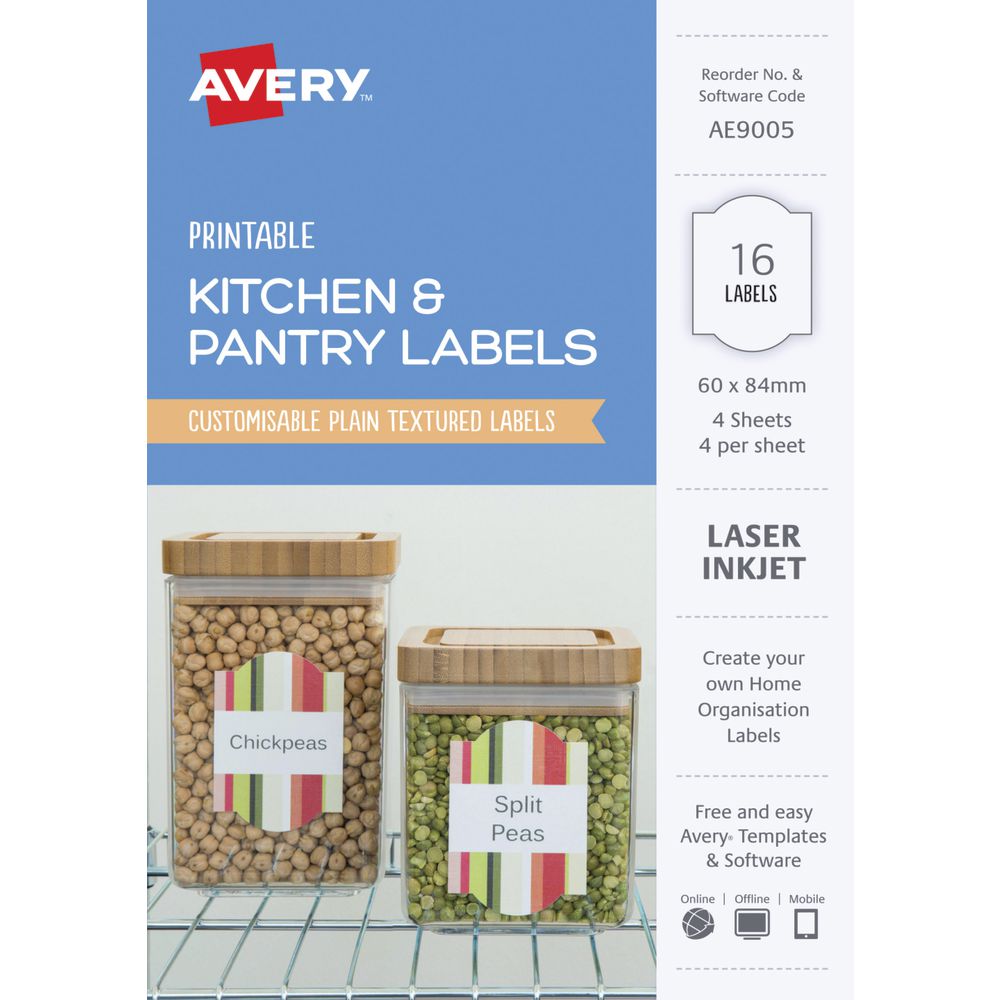 Avery Rectangle Labels 60 x 84mm White 16 Pack